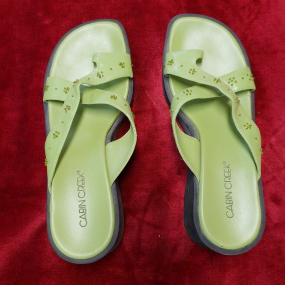 Cabin Creek Shoes - Cabin creek wedge sandals (green)